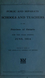 Public and separate schools and teachers in the Province of Ontario 1914_cover