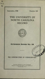 University of North Carolina Record. Extension series 38_cover