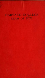 Harvard College: Class of 1871_cover