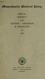 Annual reports of the Council, Librarian and Treasurer_cover