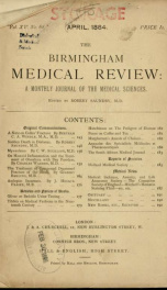 Birmingham Medical Review. A quarterly journal of the medical sciences 68 1884_cover