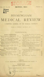 Birmingham Medical Review. A quarterly journal of the medical sciences 67 1884_cover