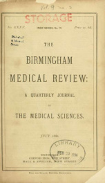 Birmingham Medical Review. A quarterly journal of the medical sciences 35 1880_cover