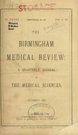 Birmingham Medical Review. A quarterly journal of the medical sciences 36 1880_cover