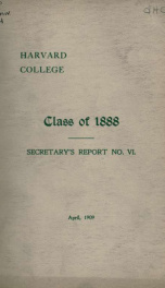 Secretary's report 1888_cover