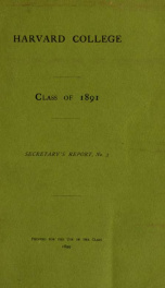 Secretary's report n.3 1891_cover