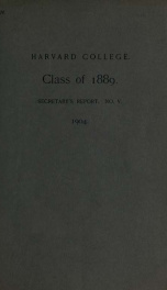 Report of the Class secretary 1889_cover