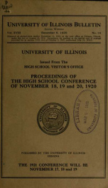 Report of the high school visitor, University of Illinois, for the year[s] 1914/15-1930/31_cover