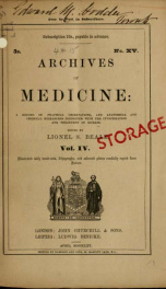 Archives of Medicine. (London) 4, no.15_cover