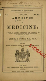 Archives of Medicine. (London) 3, no.11_cover