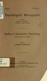 Psychological monographs : general and applied 52 no 3_cover