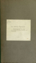 Catalogue of the Law Department of the Library of Congress_cover