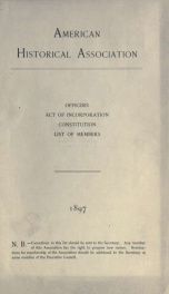 Officers, act of incorporation, contitution, list of members 1897_cover