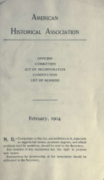 Officers, act of incorporation, contitution, list of members 1904_cover