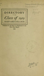 Directory of the Class of 1919_cover