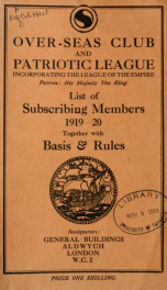 List of subscribing members 1919-1920_cover