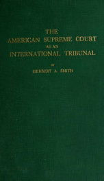 The American Supreme Court as an international tribunal_cover