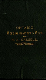 Ontario Assignments Act, with notes_cover