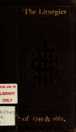 The Liturgies of 1549 and 1662;_cover