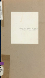 Pamphlet no. 1: 1896. On meat and milk inspection, containing the act providing for the inspection of meat and milk supplies of cities and towns; plans and estimate of cost of a municipal abattoir, and regulations of the Provincial board of health regardi_cover