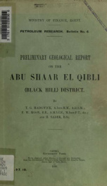 Preliminary geological report on the Abu Shaar el Qibli (Black Hill) district_cover