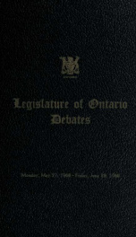 Official report of debates (Hansard) : Legislative Assembly of Ontario = Journal des débats (Hansard) : Assemblée législative de l'Ontario 1968 3_cover