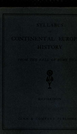 Syllabus of continental European history from the fall of Rome to 1870;_cover