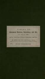 Tables of European history, literature and art, from A.D. 200 to 1882, and of American history, literature and art_cover