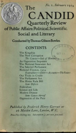 Candid Quarterly Review of Public Affairs, Political, Scientific, Social and Literary 1 no.1_cover