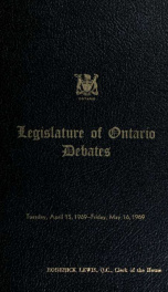 Official report of debates (Hansard) : Legislative Assembly of Ontario = Journal des débats (Hansard) : Assemblée législative de l'Ontario 1969 3_cover