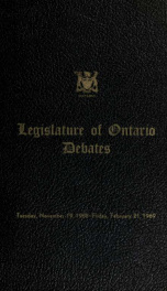 Official report of debates (Hansard) : Legislative Assembly of Ontario = Journal des débats (Hansard) : Assemblée législative de l'Ontario 1969 1_cover