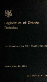 Official report of debates (Hansard) : Legislative Assembly of Ontario = Journal des débats (Hansard) : Assemblée législative de l'Ontario 1979 2_cover