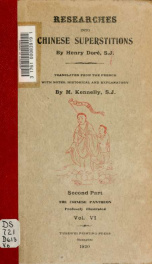 Researches into Chinese superstitions. Translated from the French with notes, historical and explanatory by M. Kennelly 6_cover