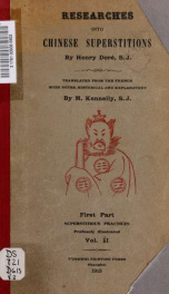 Researches into Chinese superstitions. Translated from the French with notes, historical and explanatory by M. Kennelly 2_cover
