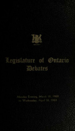 Official report of debates (Hansard) : Legislative Assembly of Ontario = Journal des débats (Hansard) : Assemblée législative de l'Ontario 1961-62 2_cover