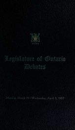 Official report of debates (Hansard) : Legislative Assembly of Ontario = Journal des débats (Hansard) : Assemblée législative de l'Ontario 1957 2_cover