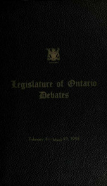 Official report of debates (Hansard) : Legislative Assembly of Ontario = Journal des débats (Hansard) : Assemblée législative de l'Ontario 1958_cover