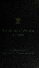 Official report of debates (Hansard) : Legislative Assembly of Ontario = Journal des débats (Hansard) : Assemblée législative de l'Ontario 1956 1_cover