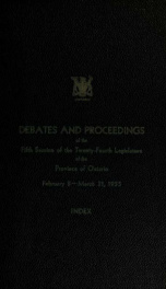 Official report of debates (Hansard) : Legislative Assembly of Ontario = Journal des débats (Hansard) : Assemblée législative de l'Ontario 1955 Index_cover