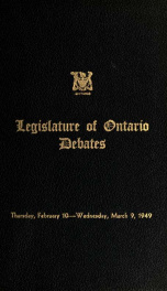 Official report of debates (Hansard) : Legislative Assembly of Ontario = Journal des débats (Hansard) : Assemblée législative de l'Ontario 1949 1_cover
