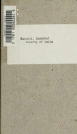 Poverty of India; papers and statistics_cover