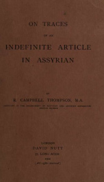 On traces of an indefinite article in Assyrian_cover