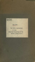 The Celtic Inscriptions of Gaul; additions and corrections 5_cover