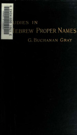 Studies in Hebrew proper names_cover