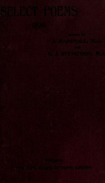 Select poems; being the literature prescribed for the Junior Matriculation and Junior Leaving examinations, 1900, edited with introduction, notes, and an appendix_cover