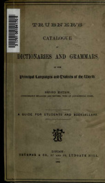 Catalogue of dictionaries and grammars of the principal languages and dialects of the world; a guide for students and booksellers_cover