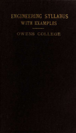 Syllabus of the lectures in engineering at the Owens College_cover