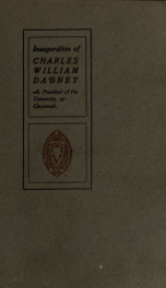 [Inauguration of Charles William Dabney as President of the University of Cincinnati] 1_cover