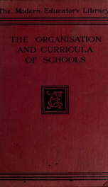 The organisation and curricula of schools_cover