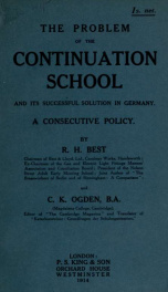 The problem of the continuation school and its successful solution in Germany, a consecutive policy_cover